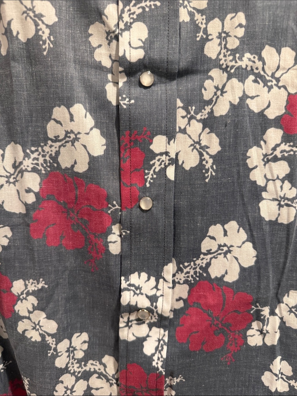 Western Aloha Floral Short-Sleeve Pearl snap top size XL - Picture 4 of 6